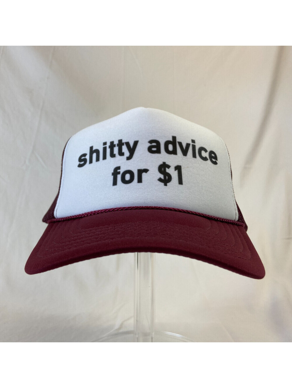 Bad Advice $1 Baseball Cap Snapback Trucker Hat Mesh Back Humor Gag Casual OSFA